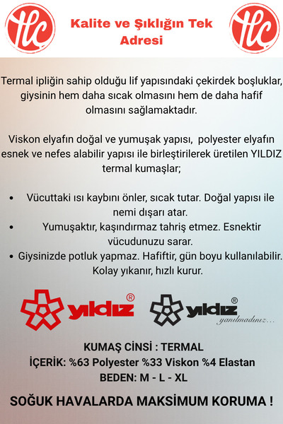 Yıldız Çamaşır Men's Warm, Anti-Sweat, Long-Sleeved Ecru Thermal Underwear Set