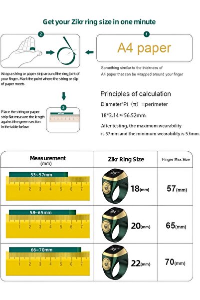 ULHYC Smart Tasbih Zikr Ring (OLED Display, Tasbih Counter)