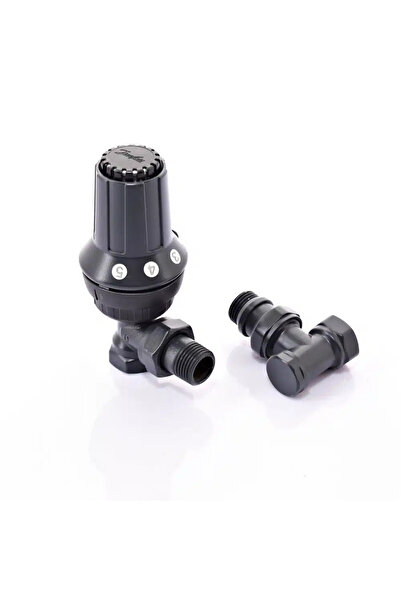 DANFOSS Antrasit Köşe Termostatik Vana Seti