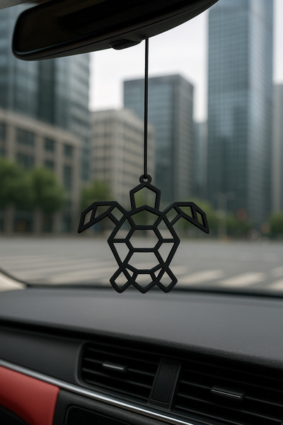 hamzam 3D Baskı Kaplumbağa Dikiz Aynası Süsü – Siyah Dekoratif Araba Aksesuarı