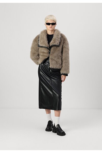 ONLY Παλτό Onlpisa Fur Jacket Otw 15330273 Λεπτομέρεια: Μαύρο/Χούμος