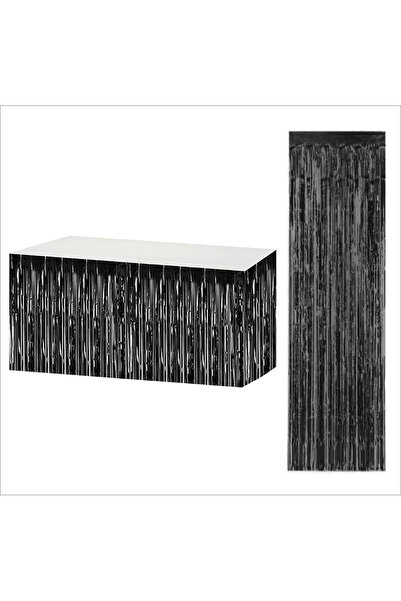 ZENVİVA Black Table Skirt, Black Background