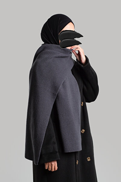 Emare Eșarfă tricotată simplă - Antracit