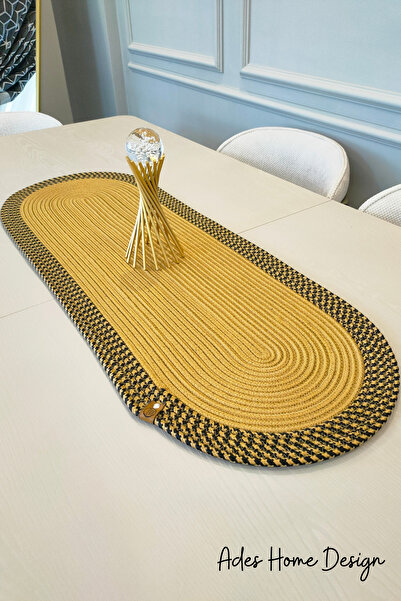 ADES HOME DESİGN Jüt, Runner, Amerikan Servisi, Supla, Masa Örtüsü, Sehpa Ört...