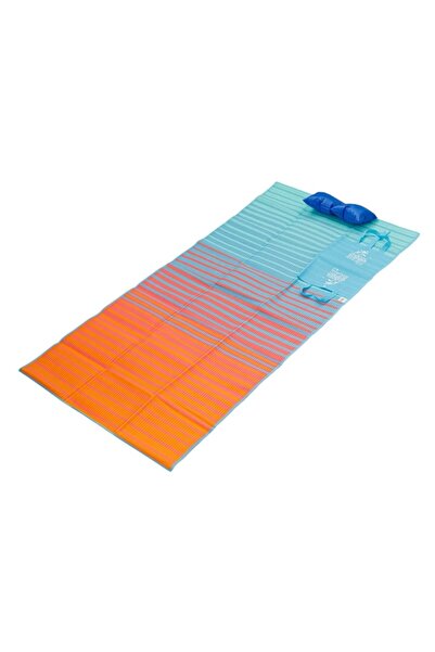 OEM Beach Mat - Sky Blue to Orange Gradient with Inflatable Pillow 180x86 cm