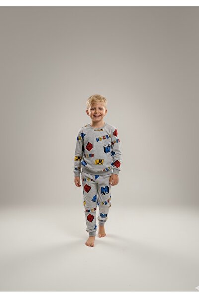 Free Beka Character Pattern Boys' Long Sleeve Cotton Bottom Top Pajama Set