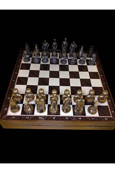 DZİWAWA Çerkes Temalı Satranç Takımı(Ahşap Kutu Tablalı)