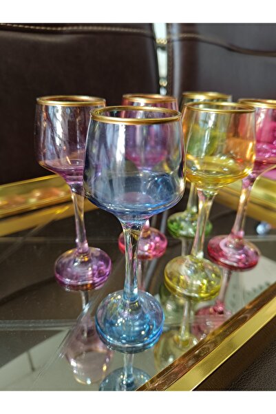 DEKOR ZÜCCACİYE HOME Lav 6 Color Short Coffee Side Stand Glass Cup