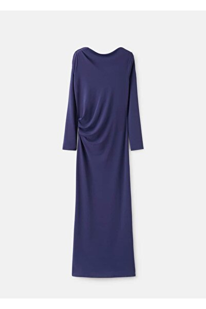 MANGO Woman Sırtı açık drape elbise