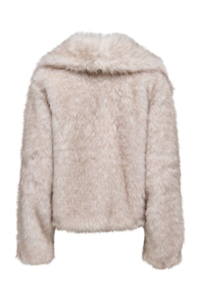 ONLY Onldawn Life Faux Fur Jacket Cc Otw Women's Coat 15348977 Pumice Stone