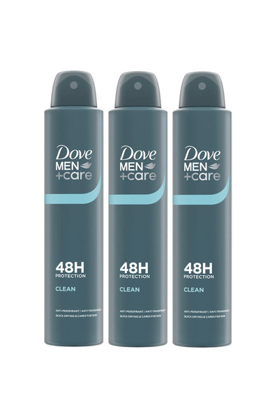 Dove Men's deodorant spray Men+ Care Clean, 3 pcs x 200 ml