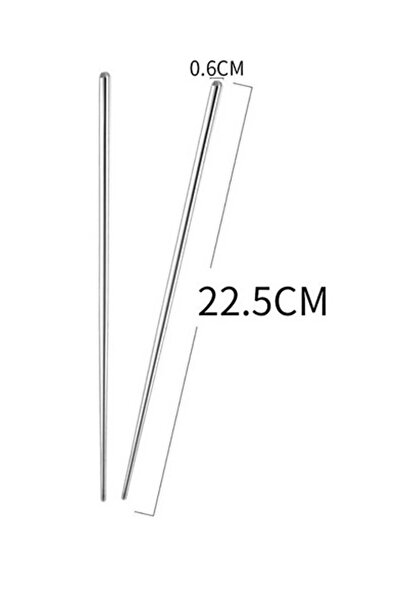 ZS DEMİR Metal Paslanmaz Çelik Yemek Çubuğu 5'li
