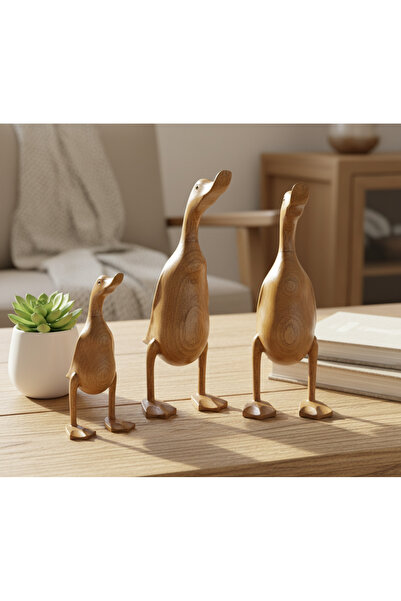 Lorena Home Decor Ahşap Ördek Ailesi