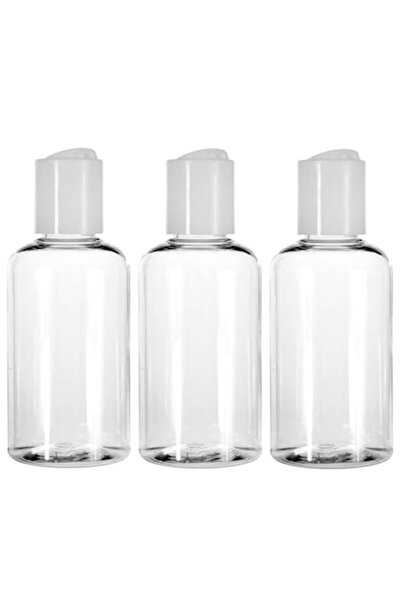 Jumbo Set of 3 Travel Containers, Leak-Proof, Reusable, 80 ml, Transparent-White