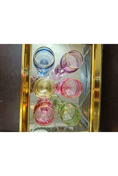 DEKOR ZÜCCACİYE HOME Lav 6 Color Short Coffee Side Stand Glass Cup