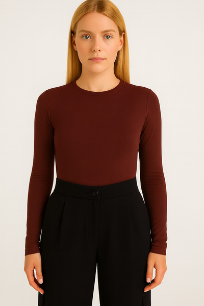 RABTEKS Soft Touch Women's Black Round Neck Flexible Casual Blouse