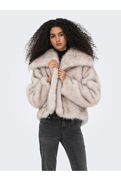 ONLY Onldawn Life Faux Fur Jacket Cc Otw Women's Coat 15348977 Pumice Stone
