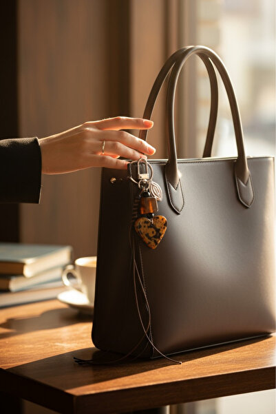 Trend aksesuar Fringed Heart Detailed Keychain and Bag Charm