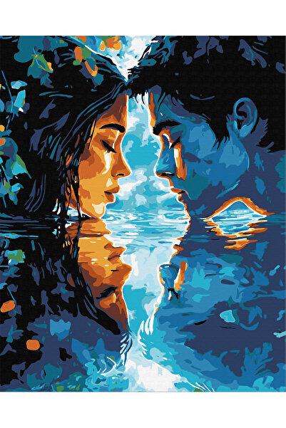 İZSA HOBİ Sayılarla Boyama Hobi Seti 40x50 Çerçeveli Numaralı Tuval Fırça Boy...