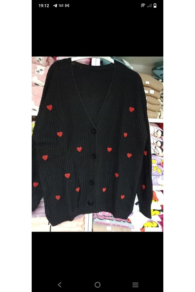 Butik Kalp motifli hırka