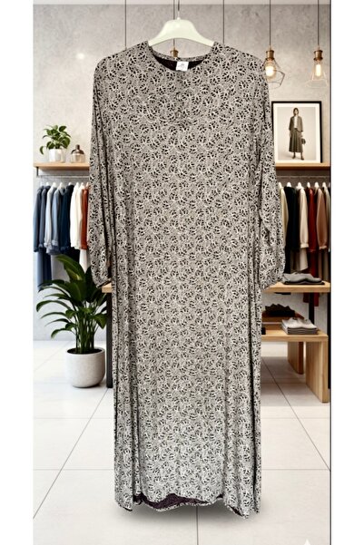 fariza tekstil Comfortable Cut Hijab Dress Made of Viscose with Stitching Robe