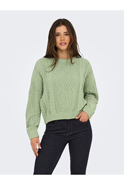 ONLY Onlelly Life Ls Cable O-Neck Cc Knt Women's Sweater 15351234 Desert Sage