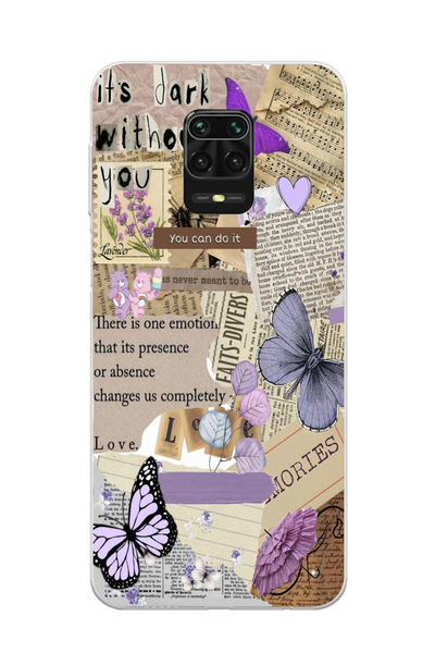 Elorakılıf Xiaomi Redmi Note 9 Pro Uyumlu Baskılı Yumuşak Silikon Şeffaf Tele...