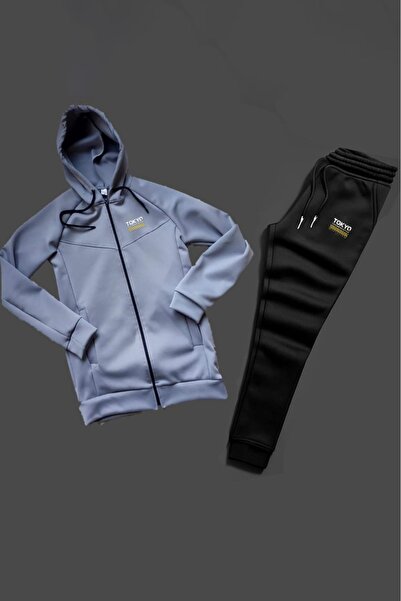 ByFourMan Men's Tokyo Printed Zippered Pocket Scuba Tracksuit Set