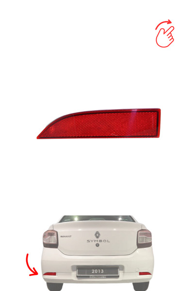 MEFAUTO Left Rear Bumper Reflector Compatible with Renault Symbol Sandero 2 Laguna 2