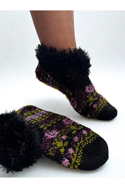 henaabag Çeyizlik renkli tüylü patik