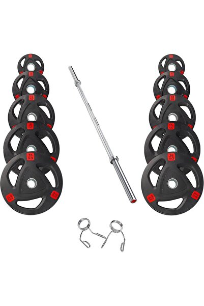 Generic Pair of Olympic Weight Plates with Rubber Coating and Triple Grip