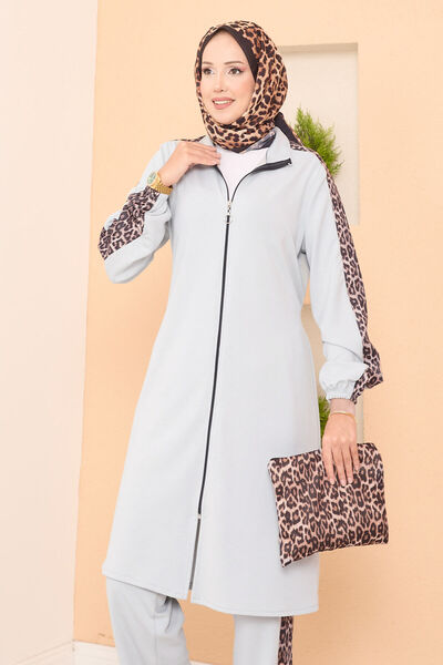 EBRUTESETTÜR Leopard Stripe Zippered Soft Suit