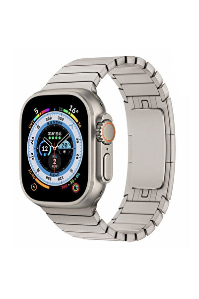 ceptego Apple Watch 49-45-44-42mm Herringbone Blacelet Metal Cord