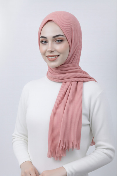 Ramellia Pembe Piliseli Şal | Ütü Gerektirmez,Piliseli Şal, Formunu Koruyan D...