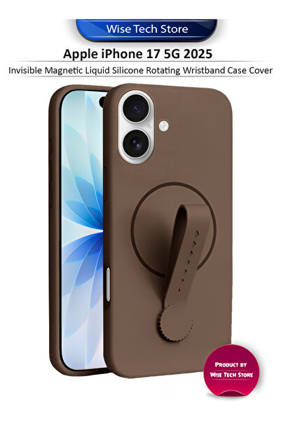 Wtech Apple iPhone 17 5G 2025 Invisible Magnetic Liquid Silicone Rotating Wristband Case Cover