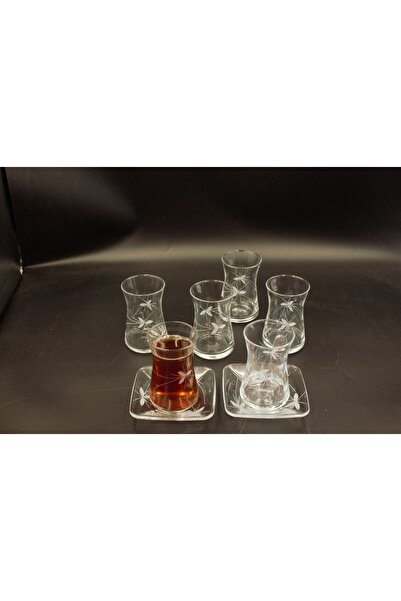 Paşabahçe Cut-Out Butterfly Patterned Heybeli Tea Set