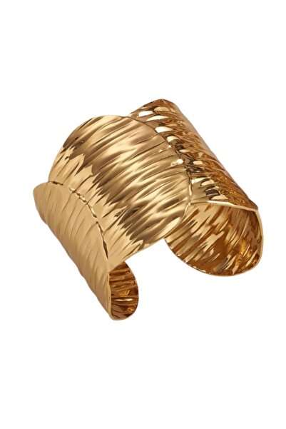 IBU Cork Gold-Plated Stainless Steel Bracelet, Textured Design