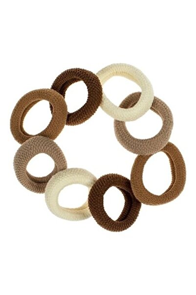 ANTBRO Set de 8 elastice groase pentru păr - maro, bej și ecru