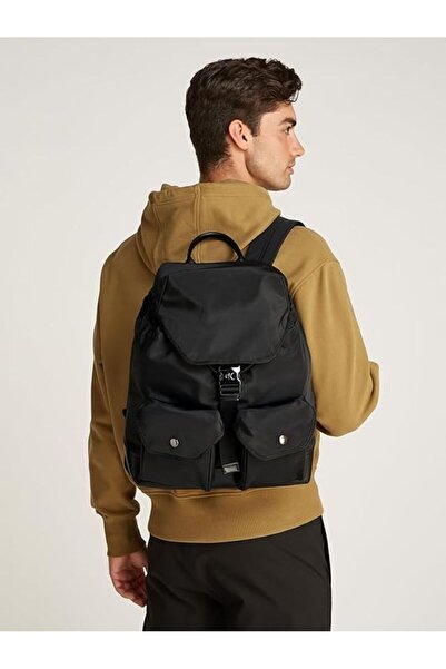 Calvin Klein Speed Clip Ut Flap Backpack35 Ny Backpack, Black,