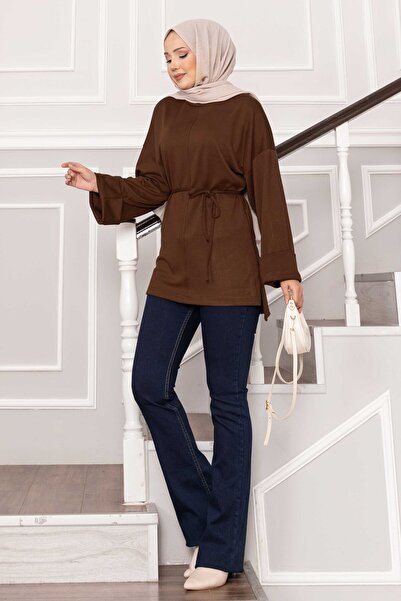 EBRUTESETTÜR Soft Tunic with Folded Sleeves and Belt