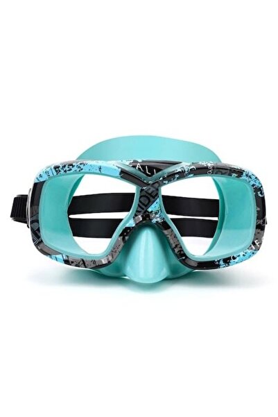 ANTBRO Mască de înot pentru copii (6–12 ani) – Model turcoaz cu valuri, veder...