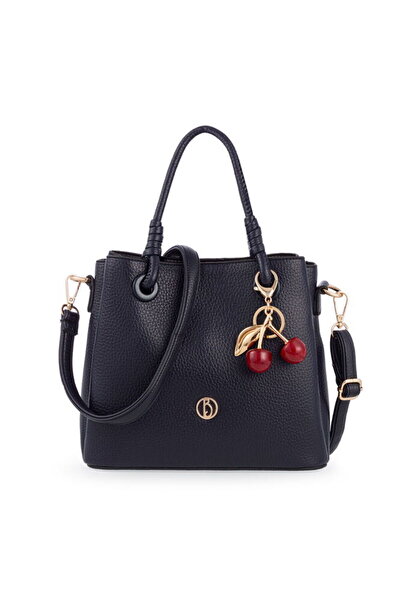 Bilik Deri Logo Detailed Navy Blue Women's Handbag Ri̇v 145-R