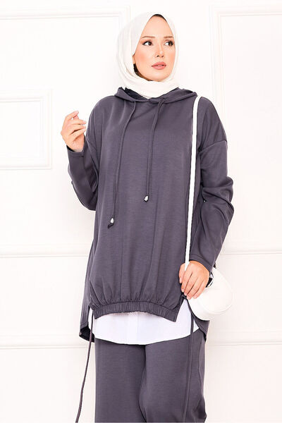 EBRUTESETTÜR Hooded Soft Suit with Rubber Detail on the Front