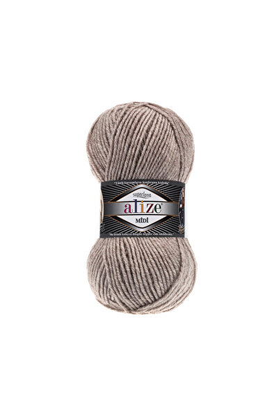 Alize Superlana Midi El Örgü İpi 100g – Yumuşak ve Dayanıklı - Renk Kodu: 207 - Açık Kahve Melanj