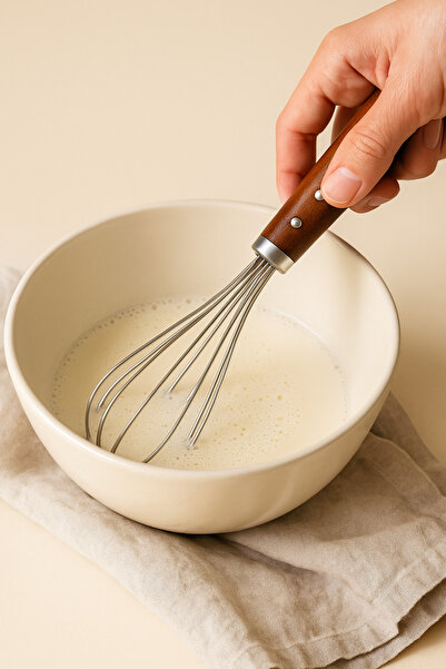 Mirilliahome Acacia Handle Stainless Steel Whisk | 34 cm