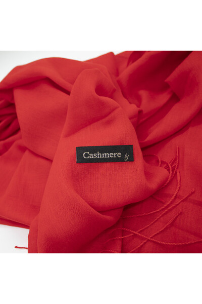 FashionForYou Shawl scarf, made of thin cashmere material, matching gloves, gift wrapped, Red, 178x72 cm