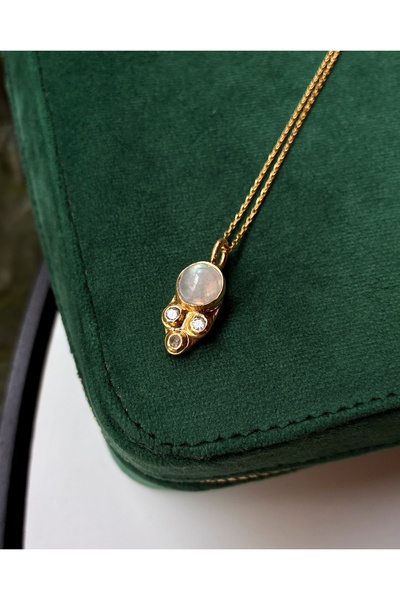 Miltonia Aytaşı Tasarım Handmade 925s Gümüş Kolye