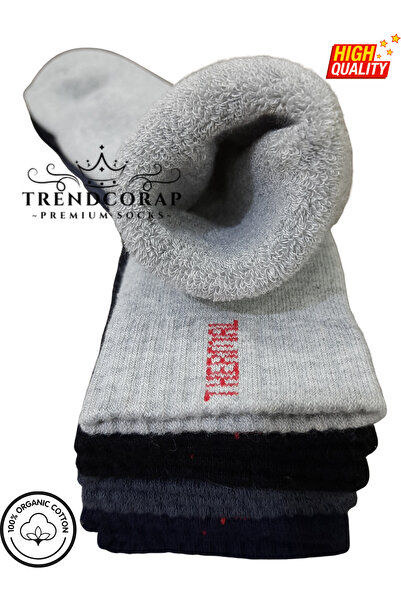 TrendCorap Boy's Winter Towel Thermal Socks Set of 4 |   100% Cotton |   3–12 Years Old |   Colorful Socks