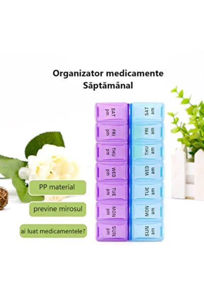 MOOD ( BE AUTHENTIC ) Weekly Pill Organizer MOOD (BE AUTHENTIC) - 14 Compartments (Morning & Evening), Detachable