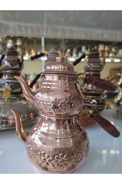 KARACA BAKIR Bakır Büyük Boy Demlik Çaydanlık